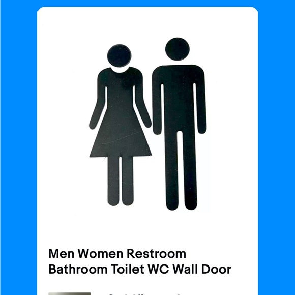 Men Women Restroom Bathroom Toilet WC Wall Door Sign Vinyl Decal Sticker - Picture 2 of 3